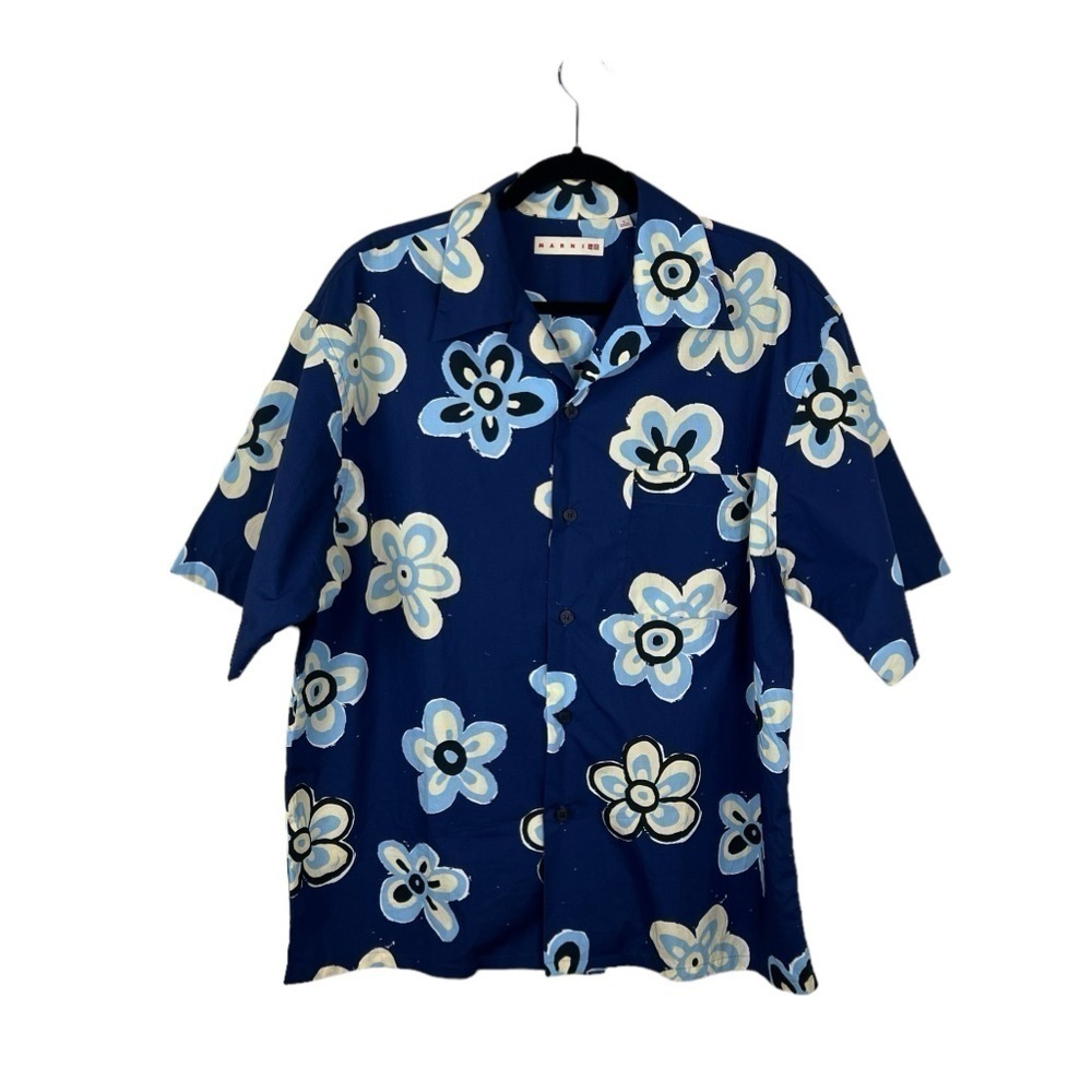 Marni X Uniqlo Oversized Floral Open Collar Camp Short Sleeve Shirt